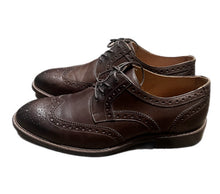 Load image into Gallery viewer, Flag Ltd Nappa Glove Men's Oxford Cognac Brown Leather Shoes Size 9
