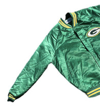 Load image into Gallery viewer, Vintage Green Bay Packers Jacket Mens Large Chalk Line Satin Spellout NFL 1990