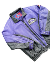 Load image into Gallery viewer, Colorado Rockies Vintage 90's Pro Player genuine Leather Bomber Jacket Large