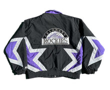 Load image into Gallery viewer, Vintage Starter Black Colorado Rockies MLB Full Zip  Puffer Jacket M Medium Rare
