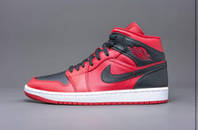 Load image into Gallery viewer, Nike Air Jordan 1 Mid Reverse Bred Black Red Shoes Men 554724-660 GS 554725-660