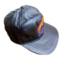 Load image into Gallery viewer, VINTAGE 90'S RARE PHOENIX SUNS JEFF HAMILTON BLACK LEATHER STRAPBACK HAT CAP