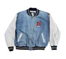 Load image into Gallery viewer, Vintage 90s Phoenix Suns Starter Via Sport Denim Jacket Size XL