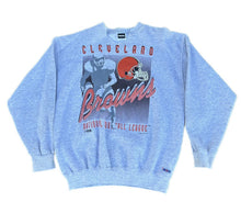 Load image into Gallery viewer, Vintage Cleveland Browns sweatshirt mens XL gray brown crew neck Trench
