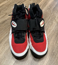 Load image into Gallery viewer, Nike Air Mission White Black Fire Red Junior Seau NFL Turf Size 13 Vintage
