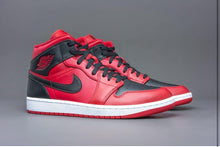 Load image into Gallery viewer, Nike Air Jordan 1 Mid Reverse Bred Black Red Shoes Men 554724-660 GS 554725-660
