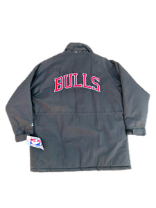 Chicago Bulls Starter VTG 90s Half Zip Hooded Pullover Puffer Jacket Mens L NWT