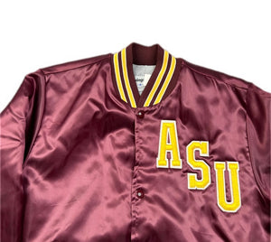 VINTAGE Arizona State University Jacket Mens Small Maroon Satin Swingster USA