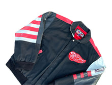 Load image into Gallery viewer, Vintage 90s Detroit Red Wings Jeff Hamilton JH NHL Hockey Leather Jacket Medium