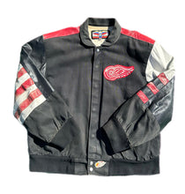 Load image into Gallery viewer, Vintage 90s Detroit Red Wings Jeff Hamilton JH NHL Hockey Leather Jacket | Large