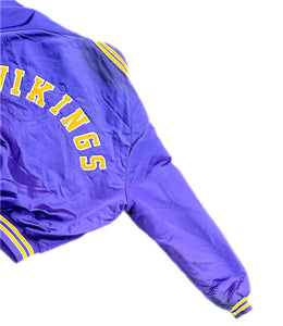 Vintage Minnesota Vikings Satin Jacket XXL Chalk Line 80s 90s USA 2XL Purple NFL