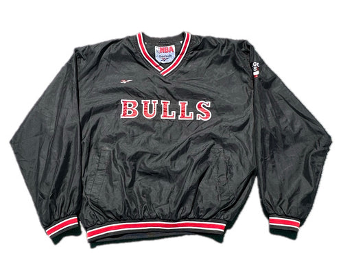 Vintage Reebok Pro Line Authentic NBA Chicago Bulls Pullover Jacket Windbreaker XL