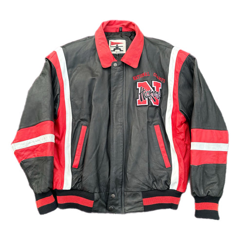 Vintage Nebraska Cornhuskers Leather Jacket X-Large XL College Phase NCAA 90s