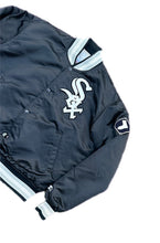 Load image into Gallery viewer, Vintage Chicago White Sox Starter Jacket M Black Satin MLB Diamond Collection