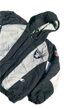 Load image into Gallery viewer, VTG 90s NFL OAKLAND LOS ANGELES RAIDERS  STARTER PUFFER JACKET HOODIE SIZE L