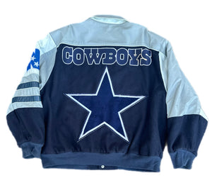 Vintage Jeff Hamilton NFL Dallas Cowboys Jacket Mens XXL Leather Wool Varsity