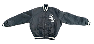 Vintage Chicago White Sox Starter Jacket Mens XL Black Diamond Collection Satin