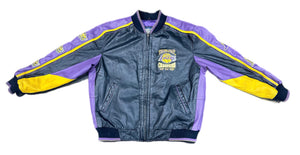 Vintage Los Angeles Lakers 3-Peat Leather Jacket Kobe Bryant & Shaq Y2K Rare XL