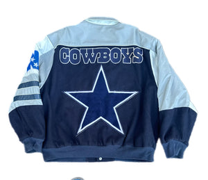 Vintage Jeff Hamilton NFL Dallas Cowboys Jacket Mens XXL Leather Wool Varsity