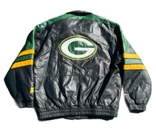 Load image into Gallery viewer, Green Bay Packers Leather Starter Jacket XL Jordan Love Team Excellent Condition