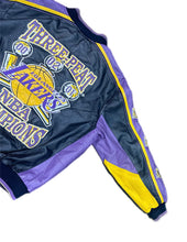 Load image into Gallery viewer, Vintage Los Angeles Lakers 3-Peat Leather Jacket Kobe Bryant &amp; Shaq Y2K Rare XL