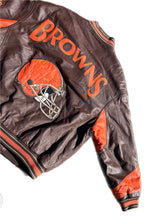 Load image into Gallery viewer, Vintage Carl Banks Leather Jacket Mens 2XL XXL Cleveland Browns NFL Football 90s