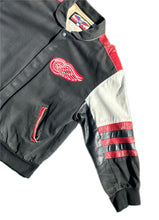 Load image into Gallery viewer, Vintage 90s Detroit Red Wings Jeff Hamilton JH NHL Hockey Leather Jacket | Large