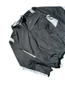 Vintage Grey Tag Nike Windbreaker Jacket Full Zip Black Gray Size XL