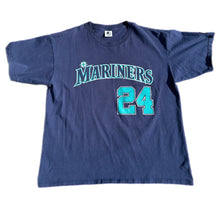 Load image into Gallery viewer, Vintage 1990s Ken Griffey Jr Seattle Mariners Jersey T Shirt Majestic #24 Size L