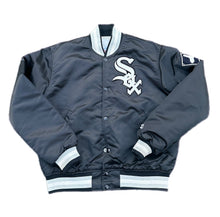 Load image into Gallery viewer, Vintage Chicago White Sox Starter Jacket M Black Satin MLB Diamond Collection