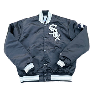 Vintage Chicago White Sox Starter Jacket M Black Satin MLB Diamond Collection