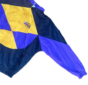 Vintage Los Angeles Lakers Jacket Mens Large Apex One Full Zip XL Windbreaker