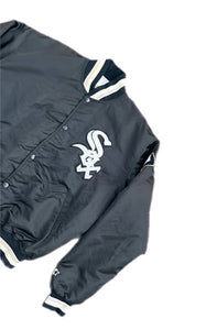 Vintage Chicago White Sox Starter Jacket Mens XL Black Diamond Collection Satin