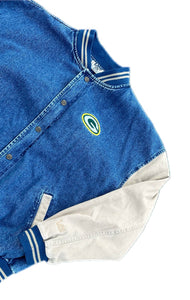 Vintage NFL Lee Sport Embroidered Green Bay Packers Denim Jacket Mens 2XL