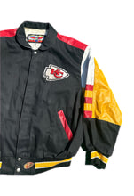 Load image into Gallery viewer, VTG Jeff Hamilton Kansas City Chiefs Leather Bomber Varsity Jacket Men XL NFL