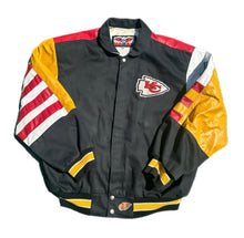 Load image into Gallery viewer, VTG Jeff Hamilton Kansas City Chiefs Leather Bomber Varsity Jacket Men XL NFL