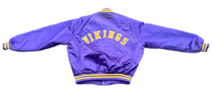 Vintage Minnesota Vikings Satin Jacket XXL Chalk Line 80s 90s USA 2XL Purple NFL