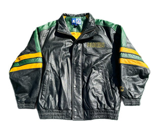 Green Bay Packers Leather Starter Jacket XL Jordan Love Team Excellent Condition