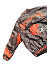 Load image into Gallery viewer, Vintage Carl Banks Leather Jacket Mens 2XL XXL Cleveland Browns NFL Football 90s