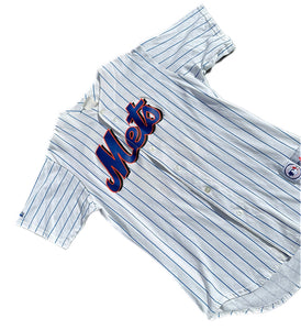 VTG Majestic New York Mets Mike Piazza Pinstripe Baseball Jersey Shirt L NWOT