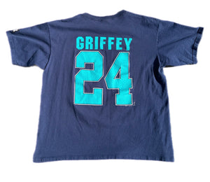 Vintage 1990s Ken Griffey Jr Seattle Mariners Jersey T Shirt Majestic #24 Size L