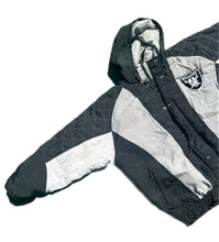 Load image into Gallery viewer, VTG 90s NFL OAKLAND LOS ANGELES RAIDERS  STARTER PUFFER JACKET HOODIE SIZE L