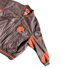 Load image into Gallery viewer, Vintage Carl Banks Leather Jacket Mens 2XL XXL Cleveland Browns NFL Football 90s