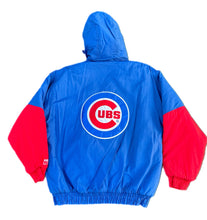 Load image into Gallery viewer, Vintage Logo 7 Jacket Men&#39;s Large Chicago Cubs Pullover Full Zip Puffer MLB Blue