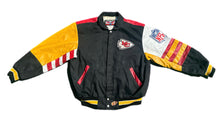 Load image into Gallery viewer, VTG Jeff Hamilton Kansas City Chiefs Leather Bomber Varsity Jacket Men XL NFL