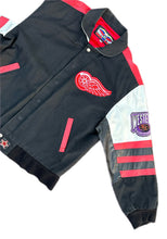 Load image into Gallery viewer, Vintage 90s Detroit Red Wings Jeff Hamilton JH NHL Hockey Leather Jacket Medium