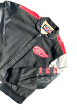 Load image into Gallery viewer, Vintage 90s Detroit Red Wings Jeff Hamilton JH NHL Hockey Leather Jacket | Large