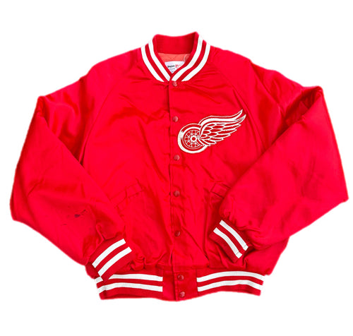 Vintage 80s Detroit Redwings Starter Satin King Louie Jacket Size Large