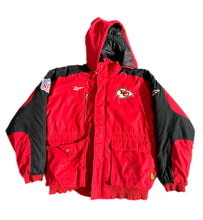 Load image into Gallery viewer, VINTAGE KANSAS CITY CHIEFS NFL REEBOK PRO LINE FULL ZIP JACKET MEDIUM M HOODED NWOT