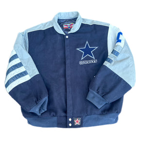 Vintage Jeff Hamilton NFL Dallas Cowboys Jacket Mens XXL Leather Wool Varsity